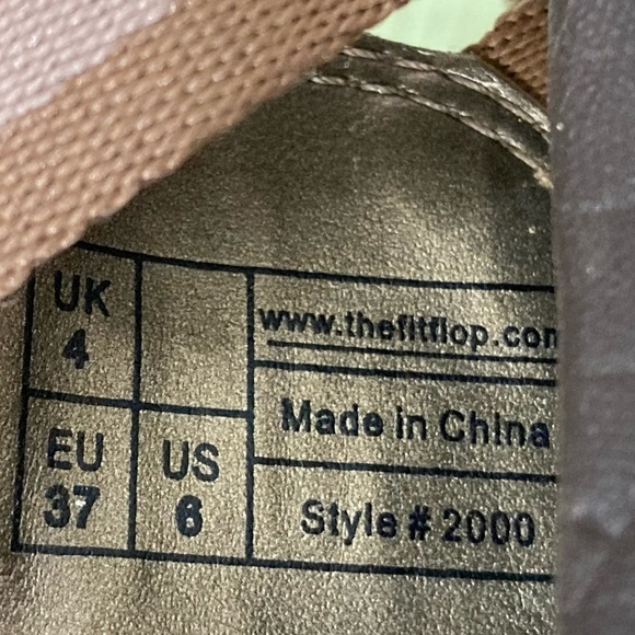 FITFLOP Oasis Brown Platform Wedge Thong Flip Flops Workout Walk Sandals - Sz 6 - Picture 13 of 13